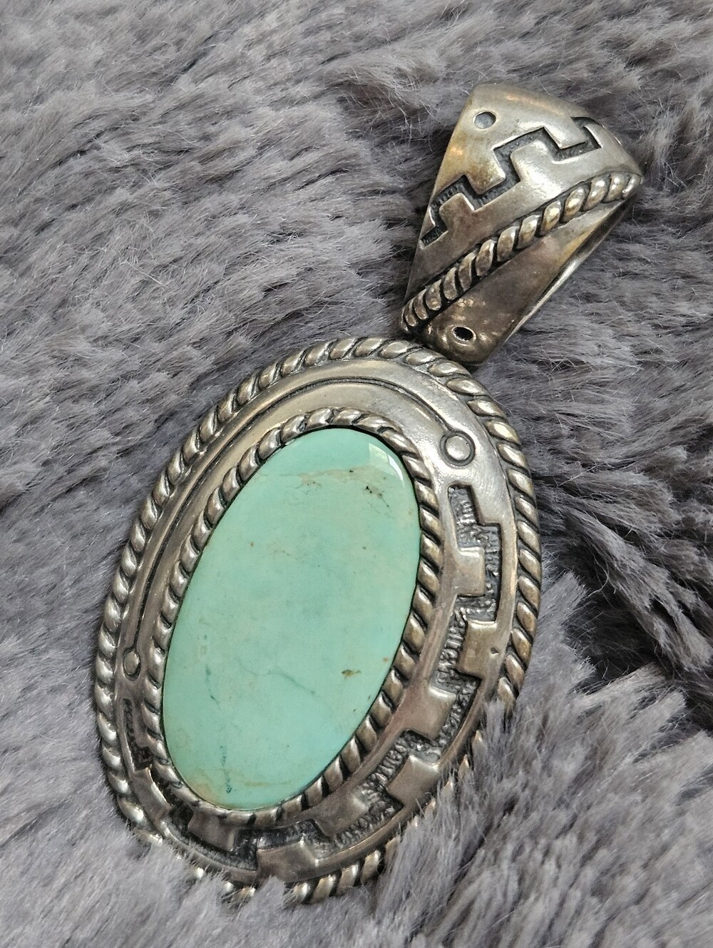 Carolyn Pollack Relios Sterling Silver Turquoise Southwestern Oval 925 Pendant